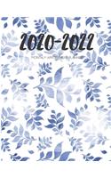 2020-2022 Three 3 Year Planner Blue Leaves Monthly Calendar Gratitude Agenda Schedule Organizer: 36 Months Calendar; Appointment Diary Journal With Address Book, Password Log, Notes, Julian Dates & Inspirational Quotes