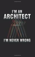 I'm Architect I'm never wrong: Cool Animated Sayings Design For Architect Notebook Composition Book Novelty Gift (6"x9") Lined Notebook to write in