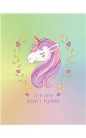 2018 - 2019 Weekly Planner: Unicorn Design - Weekly View Mid-Year Planner - To Do Lists + Motivational Quotes (Jul 2018 - Dec 2019)