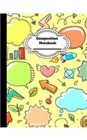 Composition Notebook: Doodle College Ruled Blank Lined Cute Notebooks for Girls