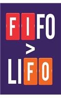 FIFO > LiFO: Dark Purple, Red & Orange Design, Blank College Ruled Line Paper Journal Notebook for Accountants and Their Families. (Bookkeeping and Tax Season 6 