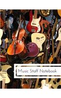 Music Staff Notebook: Blank music staff notebook; manuscript notebook; 50 sheets/100 pages