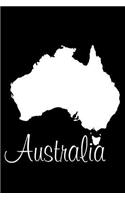 Australia - Black Lined Notebook with Margins: 101 Pages, Medium Ruled, 6 x 9 Journal, Soft Cover