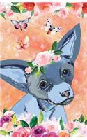 Bullet Journal for Dog Lovers Chihuahua in Flowers: 162 Numbered Pages with 150 Dot Grid Pages, 6 Index Pages and 2 Key Pages in Easy to Carry 5.5 X 8.5 Size.