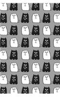 Bullet Journal Notebook for Cat Lovers Black and White Cats in a Row 9