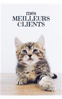 Mes meilleurs clients: Carnet à compléter pour l'enregistrement des conversations avec les (nouveaux) clients - Design: Chat mignon