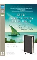 NIV, First-Century Study Bible, Leathersoft, Black/Gray