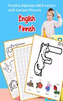 English Finnish Practice Alphabet ABCD letters with Cartoon Pictures