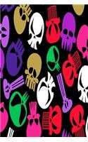 Colorful skull notebook violet