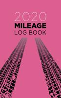 Mileage log book: Notebook and tracker: Keep a record of your vehicle miles for bookkeeping, business, expenses: Pink and black tire pattern design