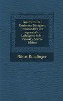 Geschichte Der Deutschen Horigkeit Insbesondere Der Sogenannten Leibeigenschaft - Primary Source Edition
