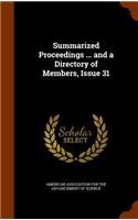 Summarized Proceedings ... and a Directory of Members, Issue 31