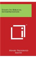 Essays in Biblical Interpretation