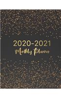 2020-2021 Monthly Planner: Black Gold Texture Cover - 2 Year Monthly Calendar 2020-2021 Monthly - 24 Months Agenda Planner with Holiday - Therapy Appointments Organized Schedu