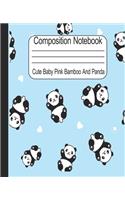Cute Baby Pink Bamboo & Panda Composition Notebook