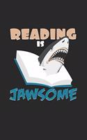 Reading is jawsome: 6x9 Reading - grid - squared paper - notebook - notes