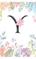 Monogrammed Floral Y Journal by Crazy Beautiful Designs