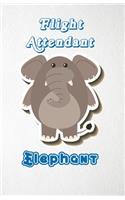 Flight Attendant Elephant A5 Lined Notebook 110 Pages