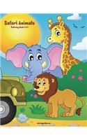 Safari Animals Coloring Book 1 & 2