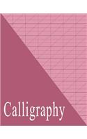 Beginners Calligraphy Workbook: Slanted Practice Grid Paper - Maroon