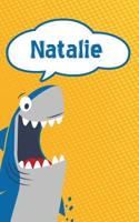 Natalie: Personalized Shark Isometric Dot Paper Notebook for Kids 120 Pages 6x9