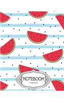 Notebook Journal Dot-Grid, Lined, Blank No Lined: Watermelon v.1: Notebook Journal Diary, 120 pages, 8" x 10" (Notebook Journal)