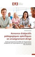 Annonce d'Objectifs Pédagogiques Spécifiques En Enseignement Dirigé
