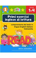 Primi esercizi inglese di lettura comprensione del testo in lingua English Italiano Vietnamita