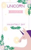 Unicorn valentine's day kids coloring book