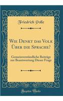 Wie Denkt das Volk Über die Sprache?: Gemeinverständliche Beiträge zur Beantwortung Dieser Frage (Classic Reprint)