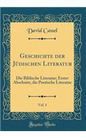 Geschichte Der JÃ¼dischen Literatur, Vol. 1: Die Biblische Literatur; Erster Abschnitt, Die Poetische Literatur (Classic Reprint)