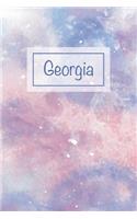 Georgia: First Name Personalized Notebook, College Ruled (Lined) Journal, Cute Pastel Notepad with Marble Pattern for Girls, Teens and Women