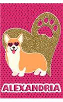 Corgi Life Alexandria: College Ruled Composition Book Diary Lined Journal Pink