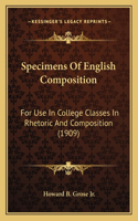 Specimens Of English Composition