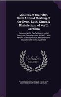 Minutes of the Fifty-Third Annual Meeting of the Evan. Luth. Synod & Ministerium of North Carolina