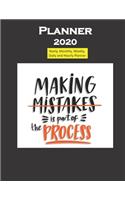 Planner 2020 Making mistakes is part of process quote