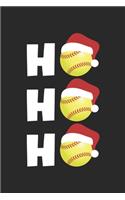 Softball Notebook - Ho Ho Ho Journal - Softball Player Diary: Medium College-Ruled Journey Diary, 110 page, Lined, 6x9 (15.2 x 22.9 cm)