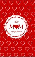 Best Mom Lifestyle Write-in Notebook, Dotted Lines, 288 Pages, Wide Ruled, Medium Size 6 x 9 Inch (A5) Hardcover (Red)