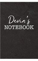 Devin's Notebook: Personalized Scrapbook for Men