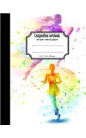 Composition notebook Graph ruled paper 8.5 x 11 inch 200 page, colorful watercolor running cover