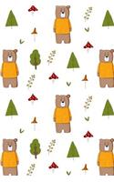 Journal Notebook Cute Bears Pattern 3: 110 Page Lined and Numbered Journal With Index Pages In Portable 6 x 9 Size, Perfect For Writing, Taking Notes, List Making, Journaling and Doodling(28 My Favorite Lined Journal 2)