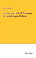 Rapport du sous-comité de la Chambre des arts et manufactures du Bas-Canada