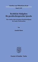 Rechtliche Massgaben Fur Geschlechtergerechte Sprache