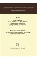 Programmsystem Mavamm Zur Maschinellen Vorbereitung Und Auswertung Von Multimoment-Aufnahmen