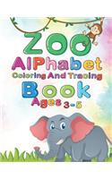 Zoo Alphabet, Tracing And Coloring Book For Kids