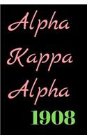 alpha kappa alpha: blank lined journal; alpha kappa alpha sorority; alpha kappa alpha paraphernalia; alpha kappa alpha merchandise