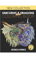 Unicorns and Dragons Coloring Book