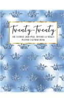 Twenty - Twenty The Ultimate 2020 Pixel Monthly & Weekly Planner Calendar Book: Crown Ice Blue Glam - 13 Month - December 2019 - December 2020 - 8.5 x 11" Large - Organizer - Home - Family - Work - School - Mom - Bridal Gift