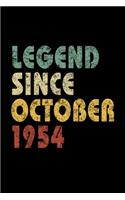 Legend Since October 1954: Vintage Birthday Gift Notebook With Lined College Ruled Paper. Funny Quote Sayings Notepad Journal For Taking Notes For People Born in 1954.