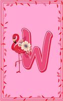 W: Letter W Monogram Pink Flamingo Floral Notebook & Journal